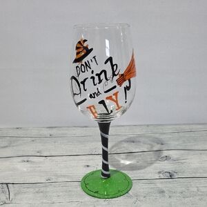 Hand-Painted Halloween Wine Glass
